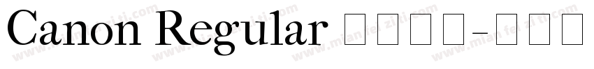 Canon Regular 字体下载字体转换